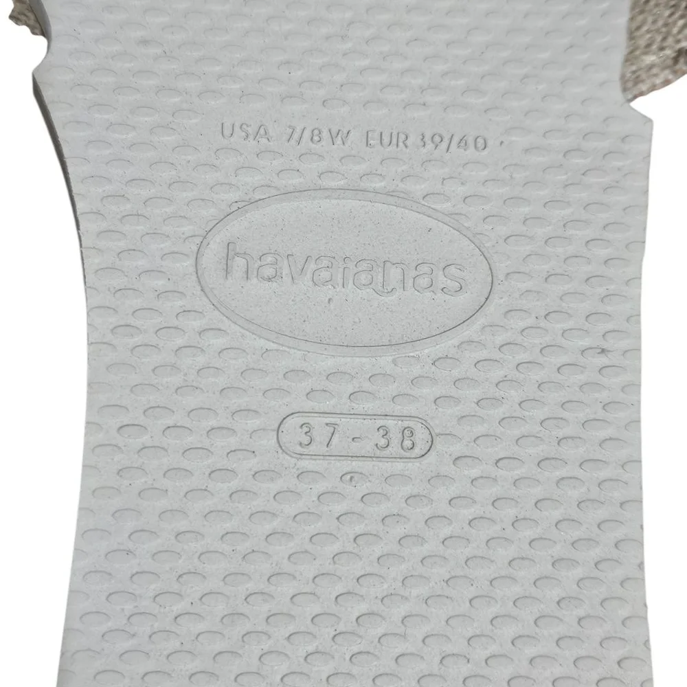 Havaianas Beige Fabric Women's Sandals Sz 7/8W - Picture 3 of 6